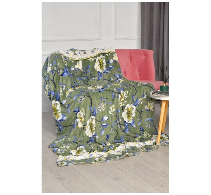 Плед зеленого кольору з принтом розмір 150*200 206396L