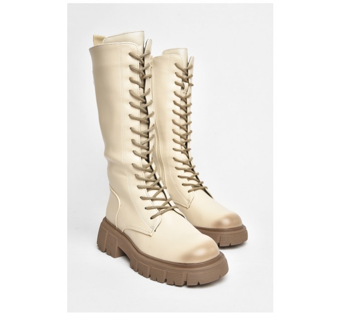 Чоботи демісезонні дитячі дівчинка бежевого кольору 206410L