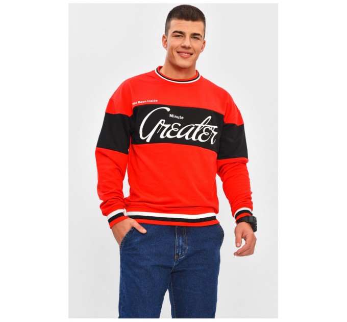 Худі чоловіче червоного кольору з принтом 206454L