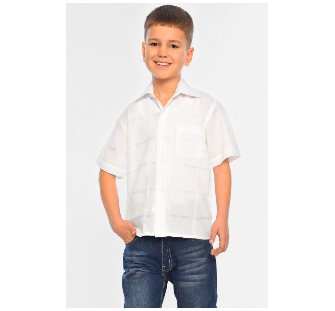 Рубашка детская мальчик молочная 148696L