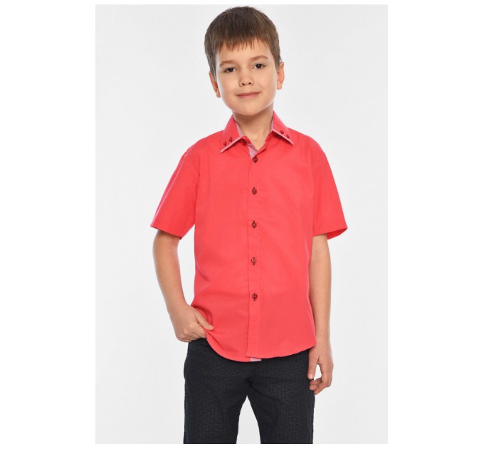 Рубашка детская мальчик коралловая 148967L