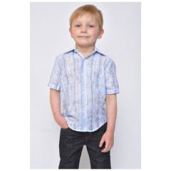 Сорочка дитяча хлопчик блакитна 148970L
