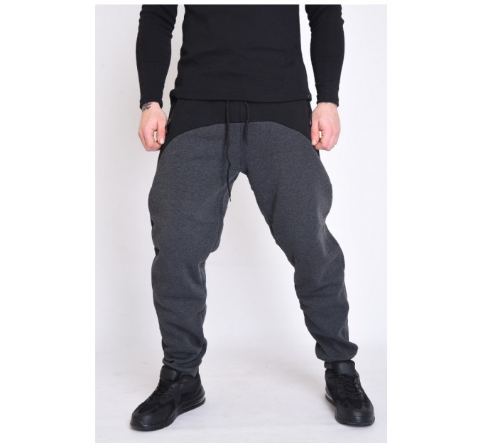 Спортивні штани чоловічі на флісі сірого кольору 153739L