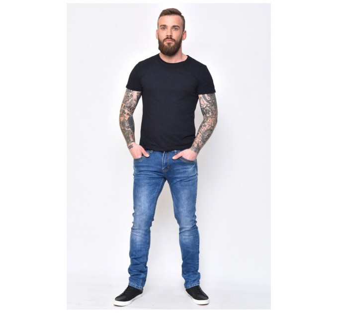Джинсы мужские прямые синего цвета 155438L