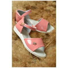 Детские босоножки темно-розового цвета на лепучке 157414L