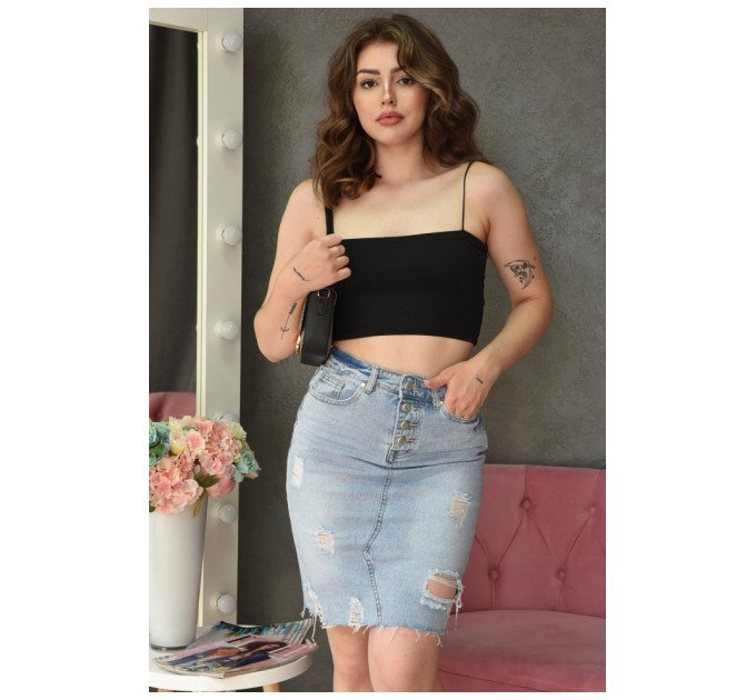 Юбка женская джинсовая голубого цвета 160031L