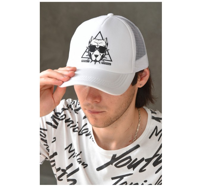 Кепка чоловіча білого кольору 160399L