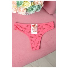 Стрінги жіночі бавовняні малинового кольору 162692L