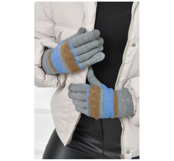 Рукавички жіночі сенсорні сірого кольору 164118L