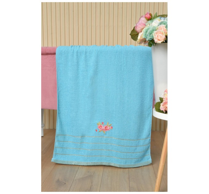 Полотенце банное махровое голубого цвета 164195L