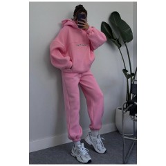 Спортивний костюм жіночий на флісі рожевого кольору 165347L