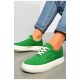 Кеди жіночі зеленого кольору на шнурівці текстиль 165858L