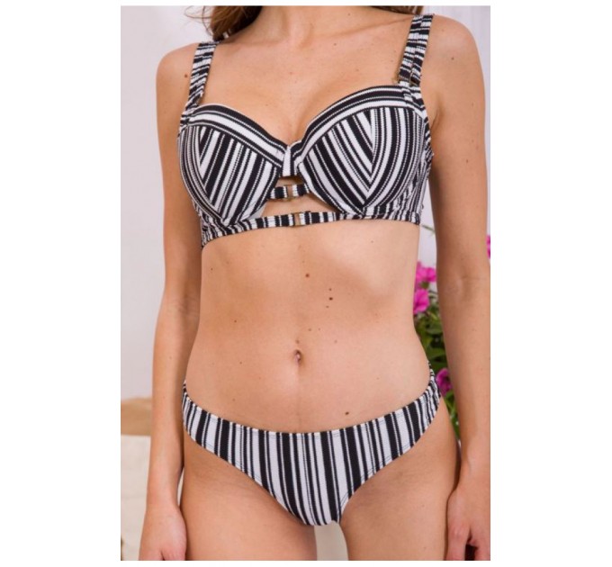 Женский купальник черно-белого цвета чашка E 166265L