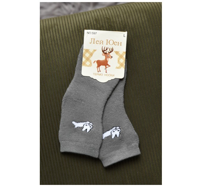 Шкарпетки дитячі махрові сірого кольору 167848L