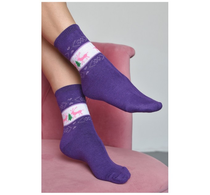 Носки махровые женские фиолетового цвета размер 37-42 167992L