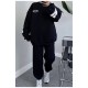 Спортивний костюм жіночий на флісі чорного кольору 168727L