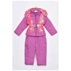 Куртка та напівкомбінезон дитячий для дівчинки єврозима фіолетового кольору 169407L