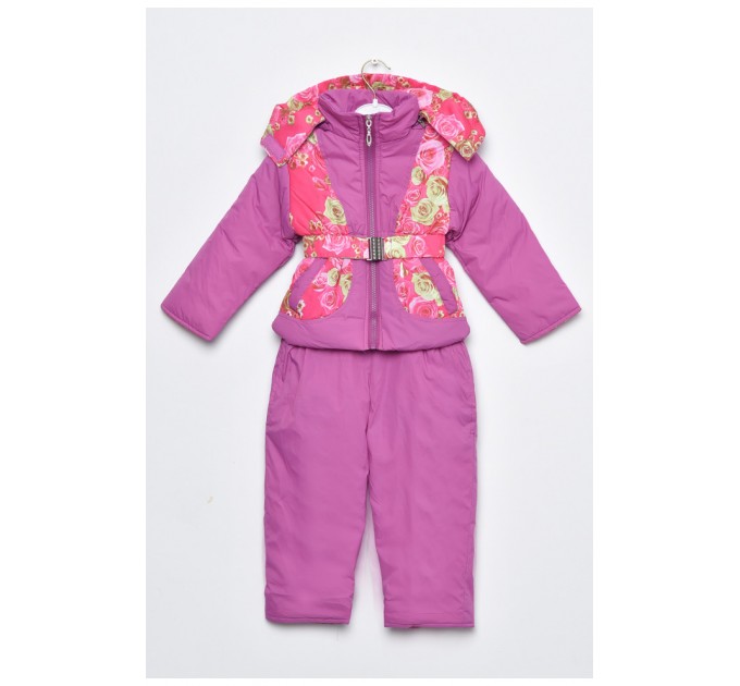 Куртка та напівкомбінезон дитячий для дівчинки єврозима фіолетового кольору 169407L