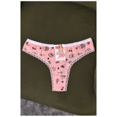 Стрінги жіночі з принтом рожевого кольору 169684L