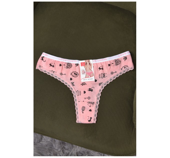 Стрінги жіночі з принтом рожевого кольору 169684L