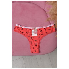 Стринги женские с принтом кораллового цвета 169686L