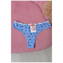 Стрінги жіночі з принтом синього кольору 169741L