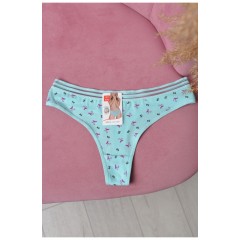 Стрінги жіночі з принтом м`ятного кольору 169791L Стрінги жіночі з принтом м`ятного кольору 169791L