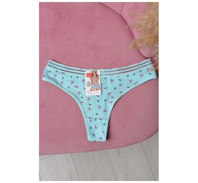 Стринги женские с принтом мятного цвета 169791L