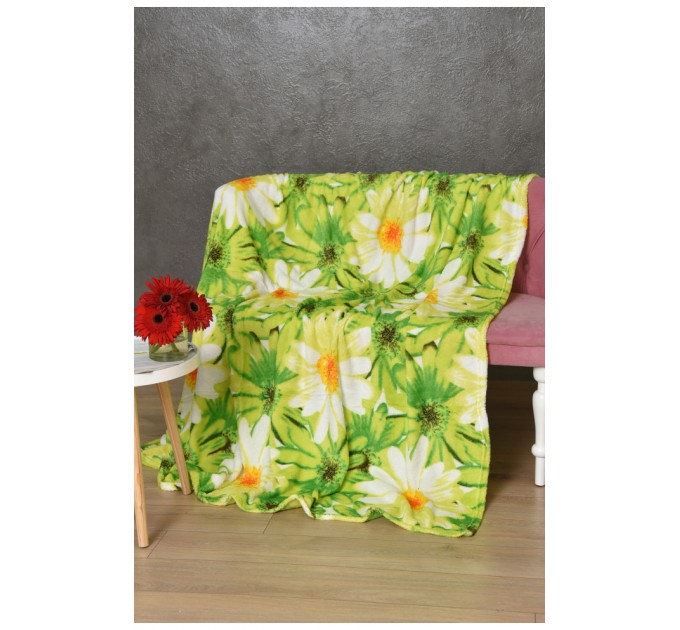 Плед салатового цвета с принтом 180*200 170587L