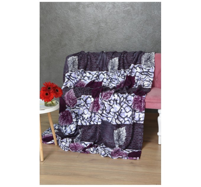 Плед фіолетового кольору з принтом розмір 180*200 170606L