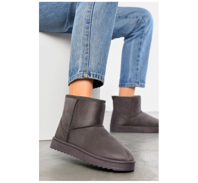 Уггі жіночі на хутрі сірого кольору 171160L