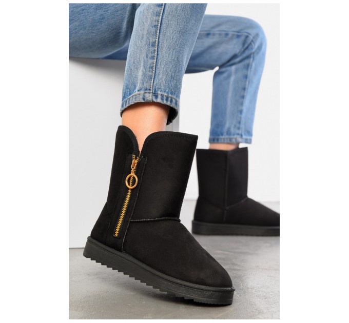 Уггі жіночі на хутрі чорного кольору 171162L