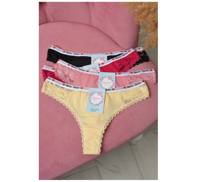 Набір жіночих стринг з гіпюром 4 шт 171587L