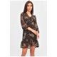 Сукня жіноча шифонова чорно-сірого кольору з візерунком 171662L