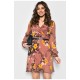 Платье женское шифоновое терракотового цвета с цветочным узором 171703L