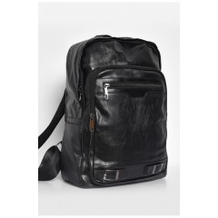 Рюкзак чоловічий з екошкіри чорного кольору 173436L