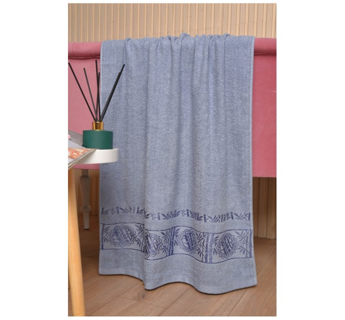 Рушник банний махровий синього кольору 173585L