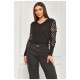 Блуза жіноча однотонна чорного кольору 173618L Блуза жіноча однотонна чорного кольору 173618L