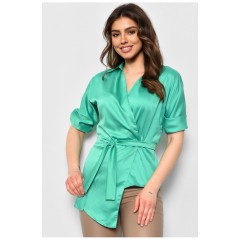 Женская блузка на запах зеленого цвета 173757L