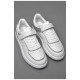 Кросівки дитячі біло-сірого кольору на ліпучках 174427L