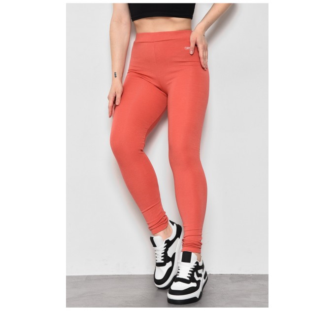 Лосини жіночі трикотажні коралового кольору 174470L