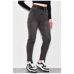 Джинсы женские зауженные темно-серого цвета 174657L