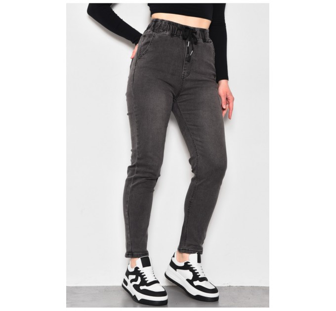 Джинсы женские зауженные темно-серого цвета 174657L