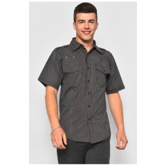 Сорочка чоловіча коричневого кольору в смужку 174922L