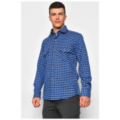 Сорочка чоловіча синього кольору в клітинку 174924L