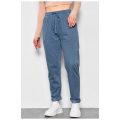 Джинси жіночі напівбатальні прямі темно-блакитного кольору 175721L