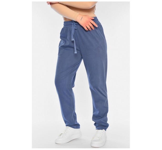 Джинси жіночі напівбатальні прямі синього кольору 175728L