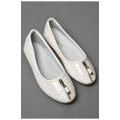 Балетки дитячі для дівчинки білого кольору 175996L