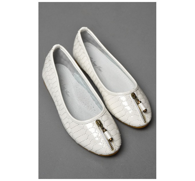Балетки дитячі для дівчинки білого кольору 175996L