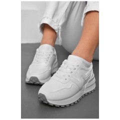 Кросівки жіночі білого кольору на шнурівці 176880L Кросівки жіночі білого кольору на шнурівці 176880L